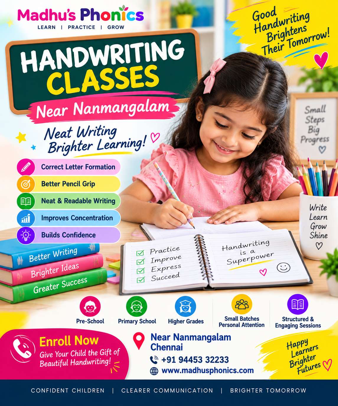 handwriting classes near Nanmangalam